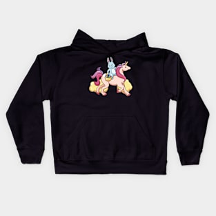 Cute Easter bunny riding unicorn Kids Hoodie